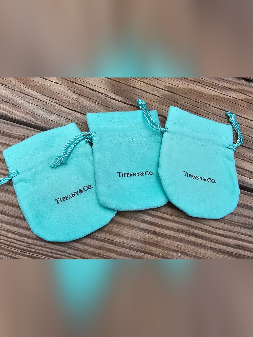 Tiffany & Co. Signature Blue Velvet Drawstring Pouches